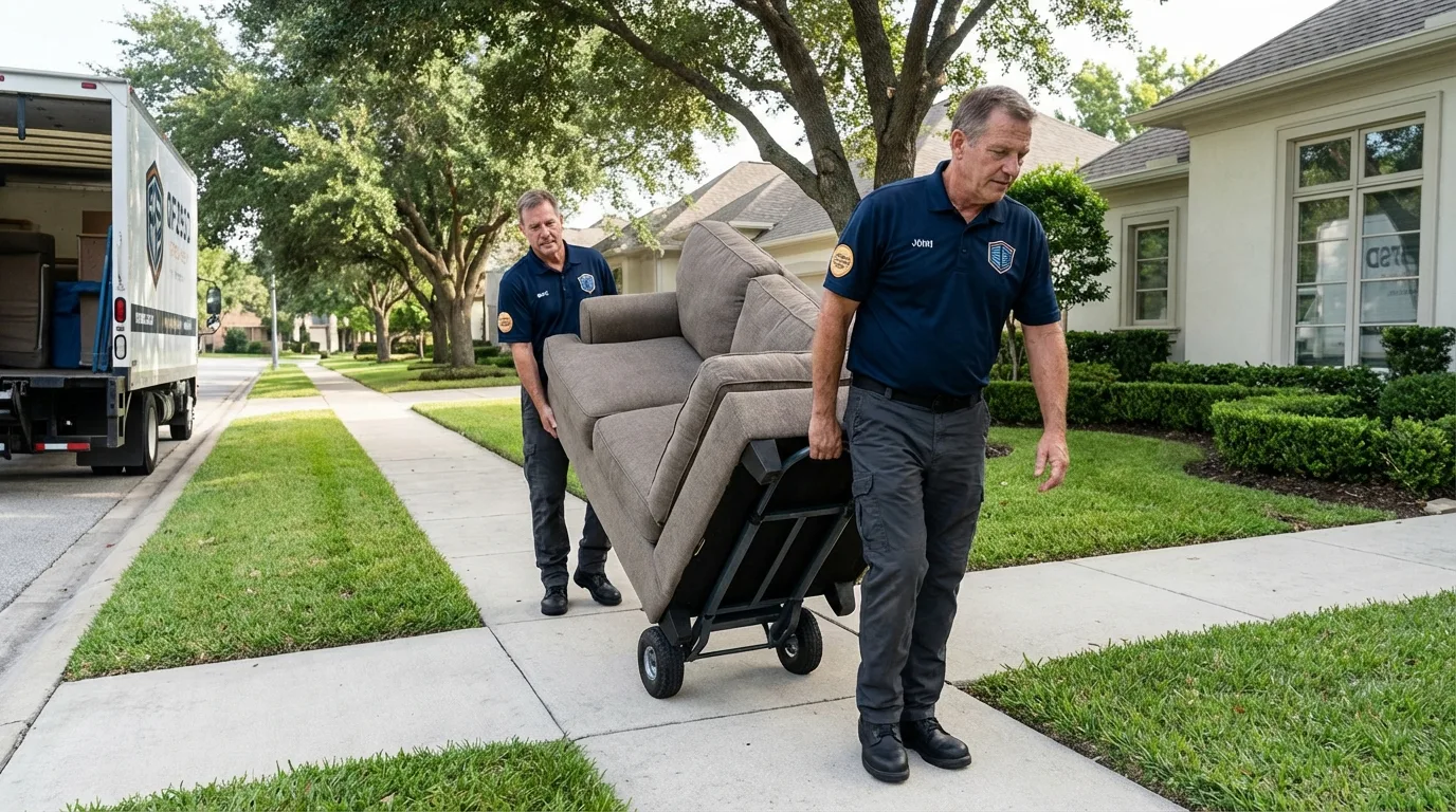 Local residential moving crew loading furniture in Phenix City, AL