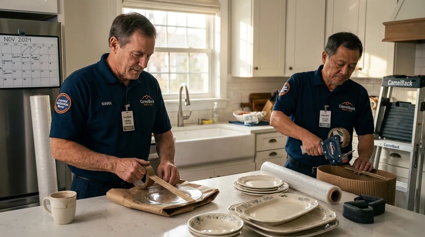 Professional crew packing kitchen dishware in Phenix City, AL